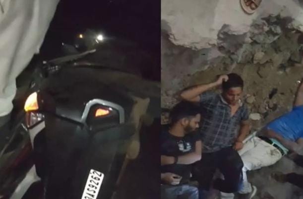 निर्माणाधीन पुल से 30 फीट नीचे गिरी तेज रफ्तार कार, चार युवक गंभीर घायल