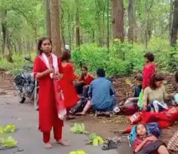 कुदरगढ़ धाम जा रही श्रद्धालुओं से भरी पिकअप पेड़ से टकराकर पलटी, 10 घायल